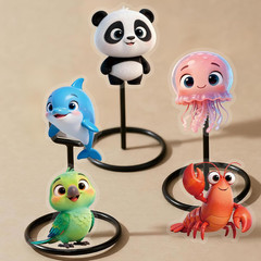 50Pcs Cute Animal Transparent Stickers Pack for Scrapbook Party Favors