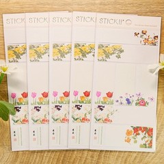 Stickii – Flower Labels – 1 Spring Garden Florals Sticker Sheet – Crafts Gifts