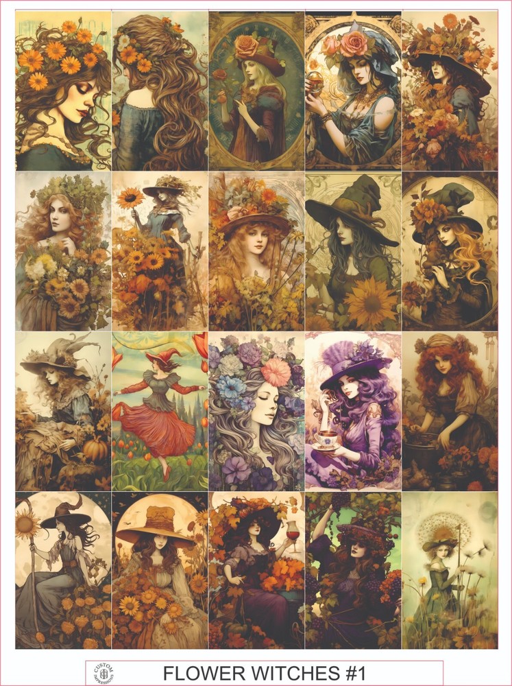 FLOWER WITCHES – COMPLETE SHEET OF 20 STICKERS