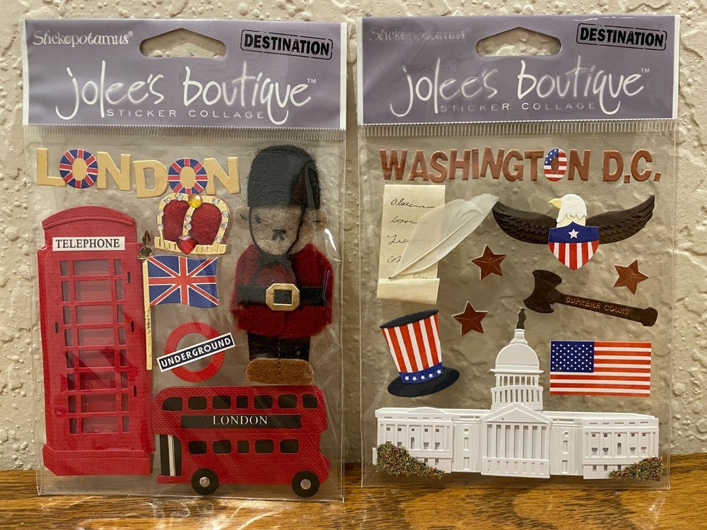 Jolee’s Boutique Scrapbooking Travel Stickers London, England; Washington DC Lot