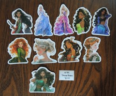 Cute or Realistic- Princess Stickers -10 PCs- 10 style options! See Description