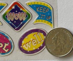 CHEER UP FOIL Stickers(11pc) Encouraging Phrases￼•Sport•Card Making•Teachers•WOW