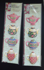 Mary Engelbreit Lot 6 Dimensional Stickers Christmas Winter Teapot