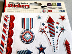 We R Memory Keepers Military Patriotic Embossed Stickers 2007 NOS Rare 6×13