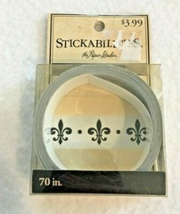STICK-A-BILITIES Fleur de lis Glitter 70″ Sticker Tape The Paper Studio NEW