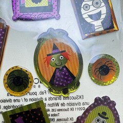Crafts Sticko Stickers Trick Treat Happy Halloween Framed Ghosts Bats Black Cat