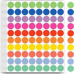 High-Quality 3/4 Inch Round Colored Stickers – 1600 Labels for Home & Teaching