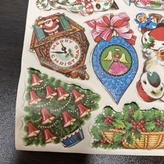 Retro Christmas Santa Holly Lick N Stick seals, 10 on sheet 9 Sheets 90 Total