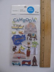Recollections Dimensional Stickers CAMBODIA 15 Pieces NIP