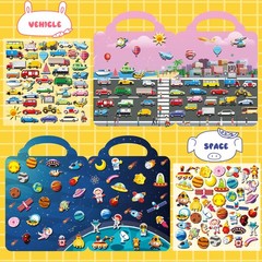 6Set Puffy Sticker Books for Kids 2-4, 3D Reusable Stickers Books for Toddler…