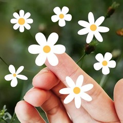 48 Pcs White Cute Daisy Stickers Small Flower Vinyl Decals