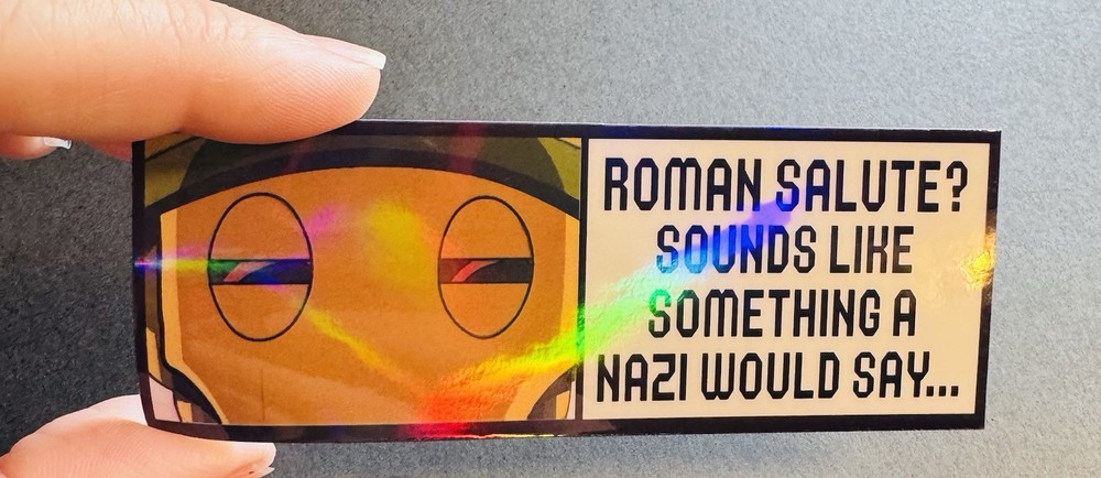 GI Robot Roman Salute Holographic Sticker