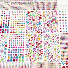 6124Pcs Gem Stickers-Self-Adhesive Face Jewelry Stickers, Acrylic Gems DIY Craft