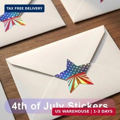 500 PCS Sparkly Bling Patriotic Star Stickers, 1.5″ Waterproof American Flag Dec