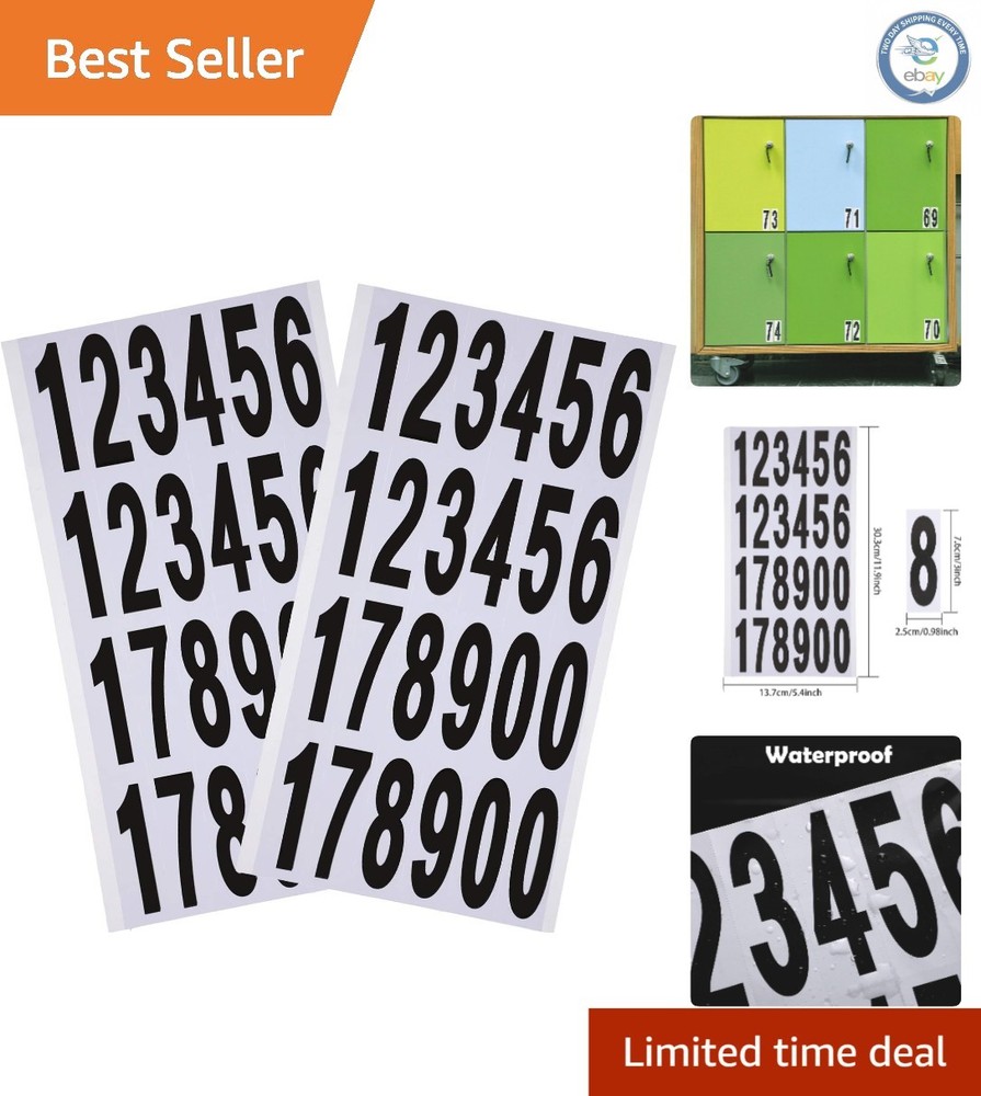 Versatile 240 Pcs Waterproof Number Stickers – Ideal for Indoor & Outdoor Use