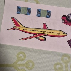 Vintage travel vacation sticker sheet 90s y2k plane car planner junk journal