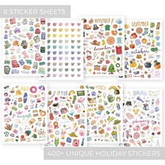 Journal Stickers, Beautiful Yearly Planner, Seasonal Vintage, Multicolor