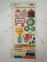Pebbles Accent & Phrase Stickers Flowers Butterflies Enjoy Hello Scrapbooking