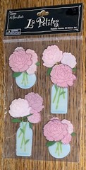 La Petites By Paper Studio Flowers Pink Roses In Vase Jar 3D Scrapbook Stickers