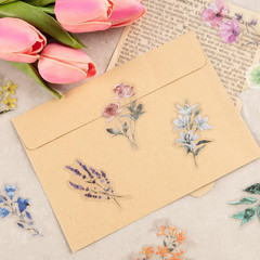 300Pcs Transparent Flower Stickers, Cute Vintage Floral Sticker for Scrapbooking