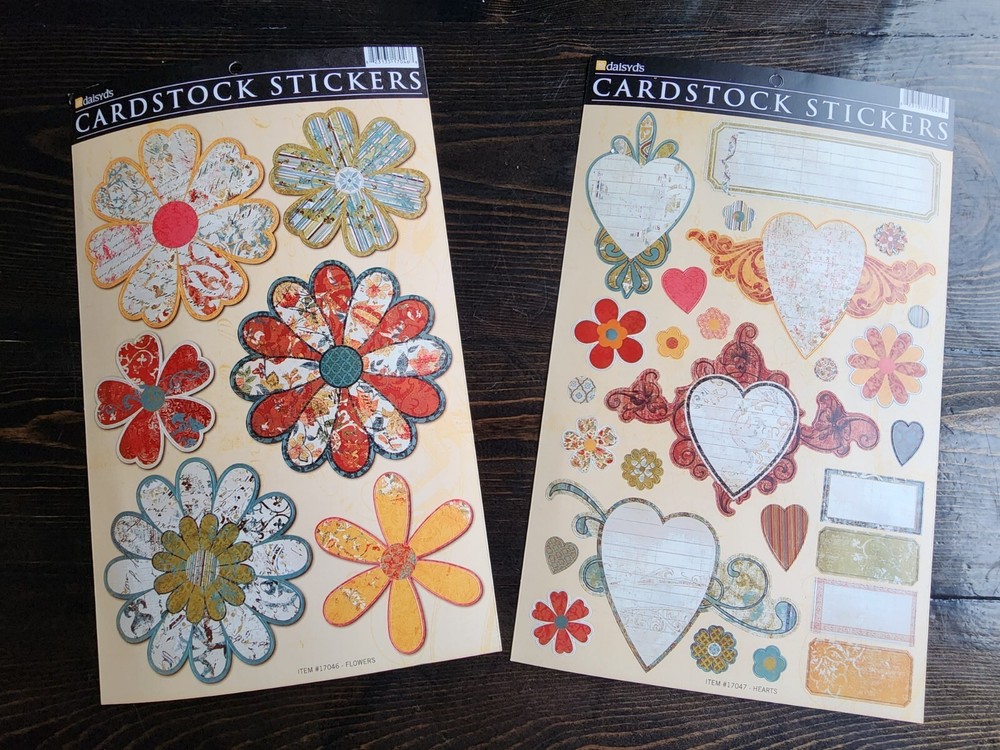 Daisy D’s Cardstock Stickers LOT – Hearts Flowers Frames Crafting NEW Floral #19