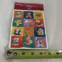 Vintage 1990s Hallmark Ziggy Sticker Sheet LOT used Reward Valentine Love 90s