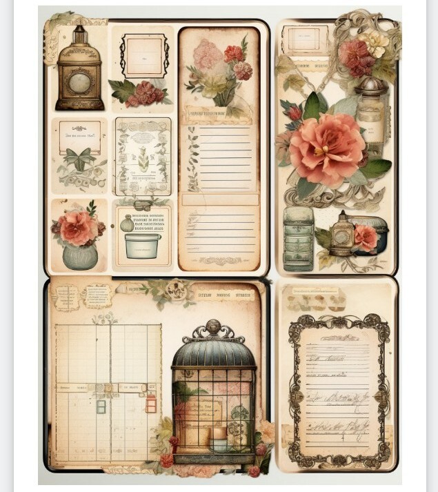 Vintage style Embellishments Junk Journals Scrapbook Usa