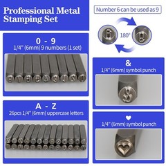 Metal Stamping Kit, 6mm Number and Letter Stamp Set | Include Artistic Font U…