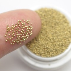 50Gram Light Gold Glass Micro Beads Microbeads No-hole Embellishment+Storage Box