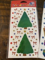 Lot of 2 Pkgs Stickopotamus Binder Stickers Christmas Trees & Metallic Gifts NIP