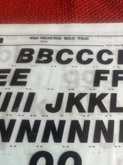 5 Letraset INSTANT LETTERING Transfer Letters 60 & 72pt Helvetica Bold & Med 3