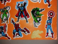 VTG MARVEL PUFFY STICKERS SHEET 10 X 12 1984 + 3 MARVEL STICKERS