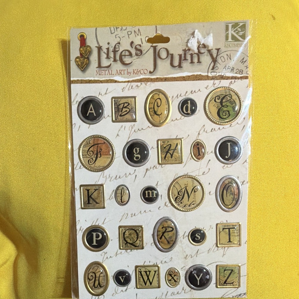 K&Company Life’s Journey Metal Art Alphabet NEW Sealed Rare Retired 2004