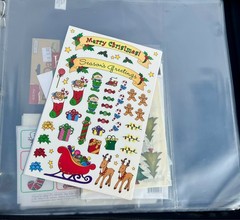 Crop In Style Binder ~ 17 Sheets of Christmas Stickers ~ Navy Blue with Strap