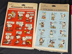 Vintage NOS Peanuts Gang Snoopy Hallmark THANKSGIVING & ST PATRICK’S Stickers