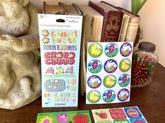 Lot of 4 Scratch & Sniff Sticker Sheets Loose Complete Trend Hallmark Apple