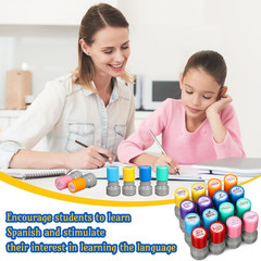 16 Pcs Spanish Teacher Self Inking Stamps Teacher Gifts Motivation Grading Stamp