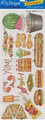 Lot of 8 Food scrapbook stickers -Recollections, Jolee’s, Punch Studio