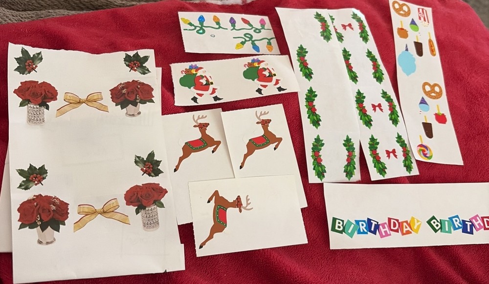 mrs. grossman’s stickers lot Reindeer Candy Santa Christmas Lights Holly