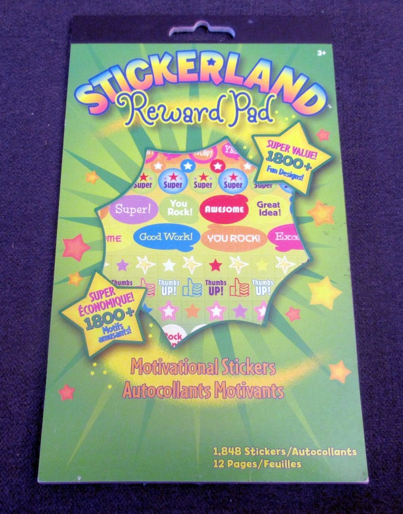 STICKERLAND PAD – REWARD PAD Sandy Lion 1800+ Stickers – 1 PAD – NEW