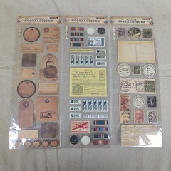 Nostalgique Stickers Lot of 3 Rebecca Sower Scrapbook Ephemera Transparent