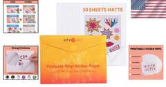 Tear-Resistant Printable Vinyl Stickers – 30 Sheets for Inkjet & Laser Printers