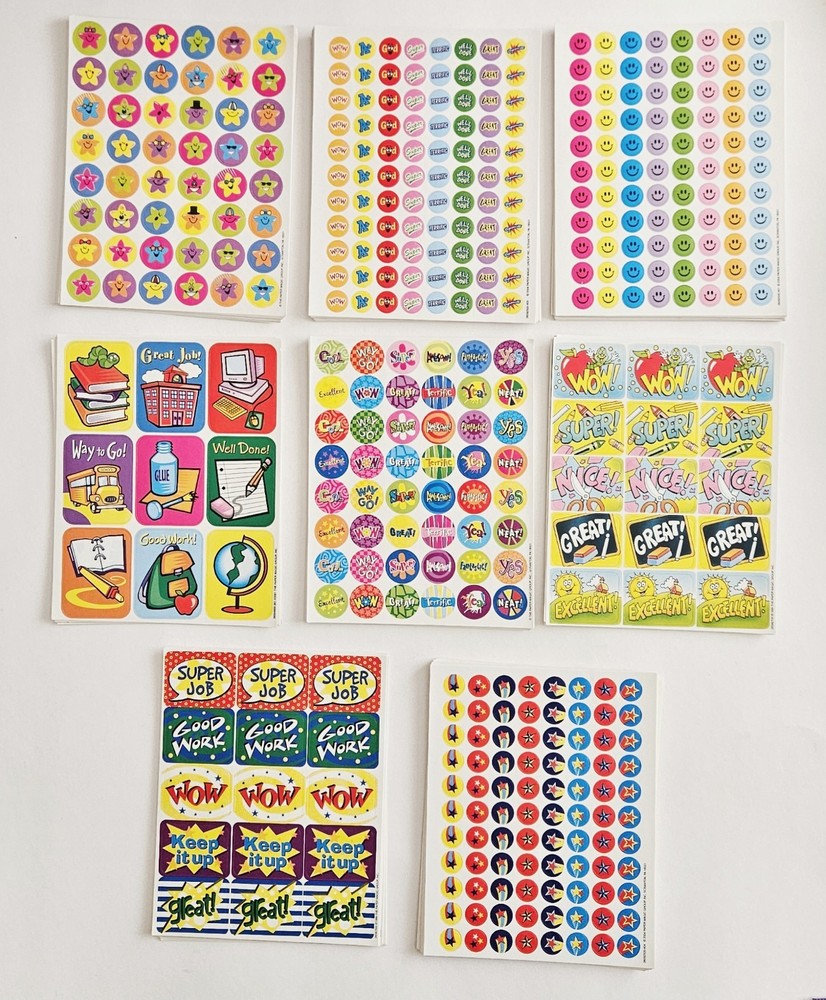 Vtg Stickers LOT Paper Magic Group Over 100 Sheets Teacher Reward Motivational