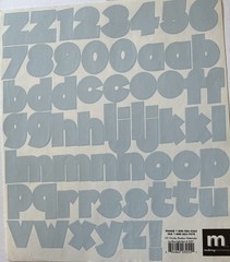 LARGE LIGHT ICE BLUE 1-1/4”Chunky Shadow Alphabet Stickers(114pc)Making Memories
