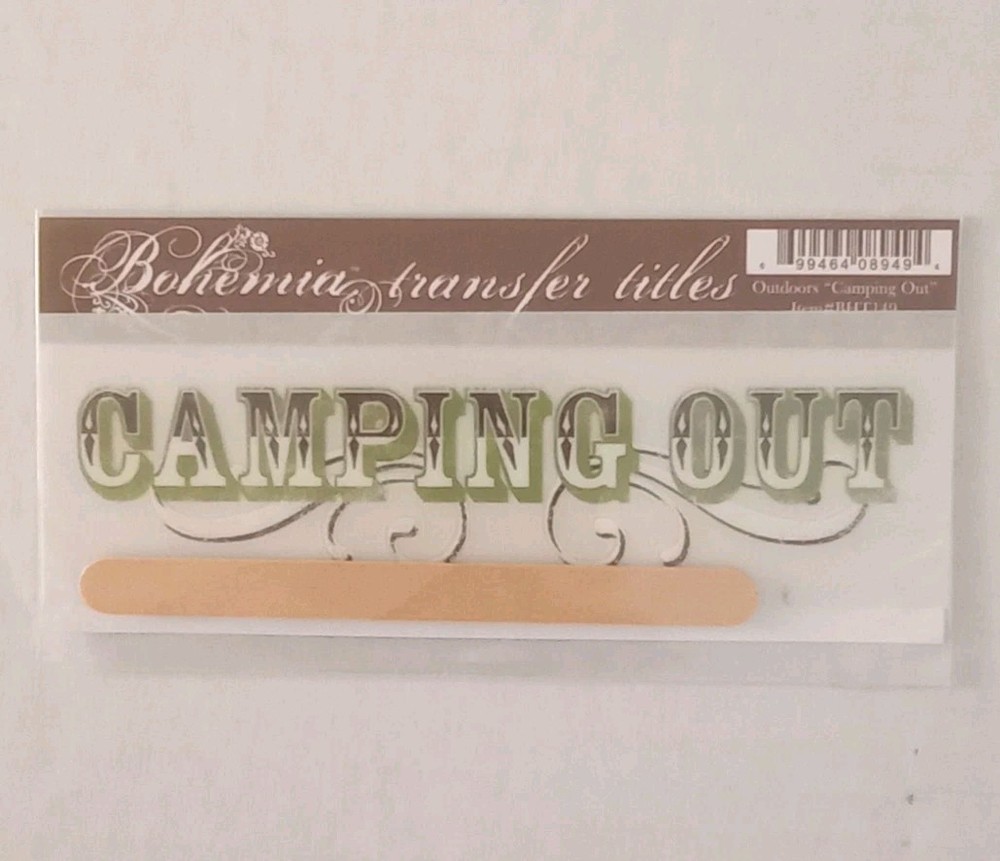 My Mind’s Eye Rub On Scrapbook Embellishments Paper Crafts- 1 Sheet Camping Out