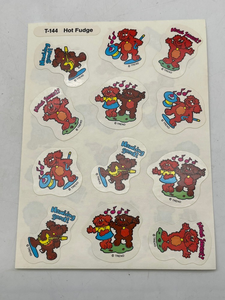 Vintage Trend Sticker Sheet T-144 Hot Fudge Stickers One Sheet Scratch N Sniff