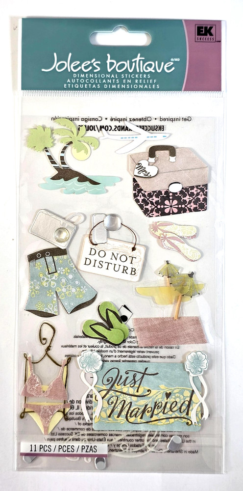 Jolee’s Boutique Large Dimensional Stickers – HONEYMOON – 11 pcs