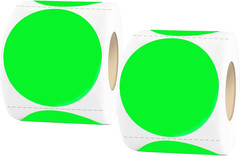 Fluorescent Green Stickers, Dot Stickers 2 Inch, Permanent Color Code Dot Labels