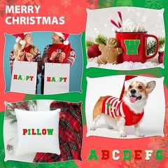 Yilloog 156 Christmas Glitter Chenille Self-Adhesive Patches Letters Clothing DI