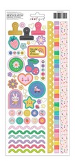 Pebbles COOL GIRL CARDSTOCK STICKER SET scrapbooking (2) SHEETS FOIL